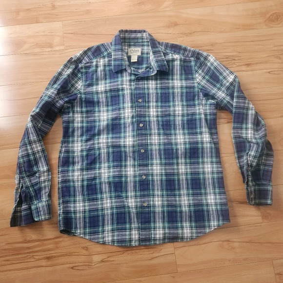 Orton Brothers Plaid 100% Cotton Shirt Size LARGE Long Sleeve Button Down - Picture 2 of 10